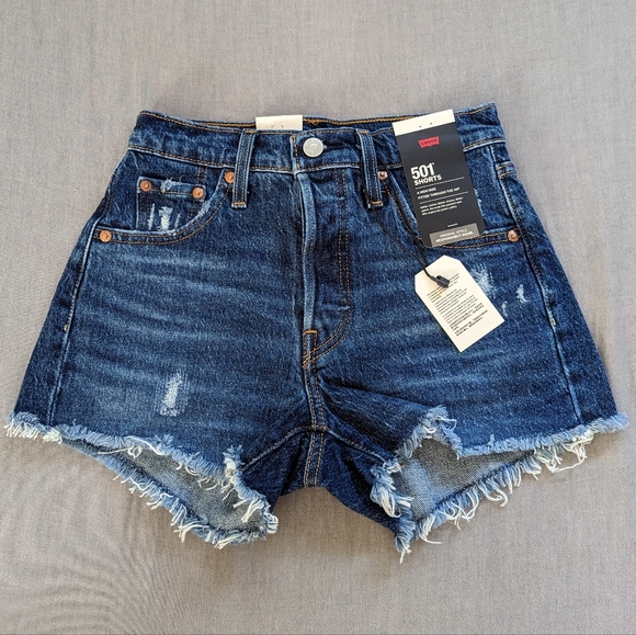 Levi's 501 Premium Jean Denim Shorts Salsa Destiny - Picture 1 of 16